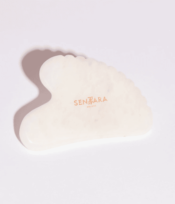 GUA SHA HEART TOOTH-WHITE JADE — Sentara