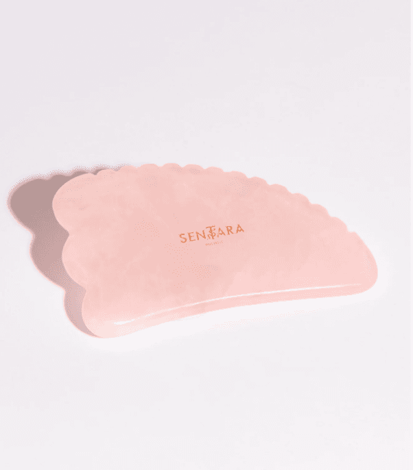 GUA SHA TOOTHED HORN-ROSE QUARTZ — Sentara