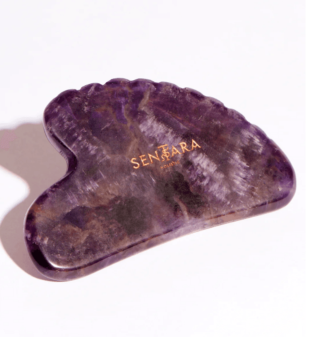 TOOTHED HEART GUA SHA- AMETHYST — Sentara
